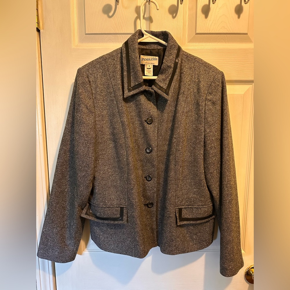 Pendleton Women's Gray Wool Blend Button Jacket, … - image 1